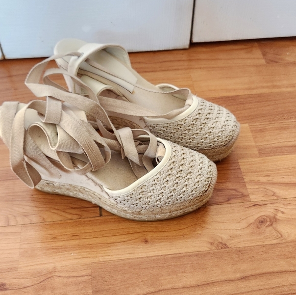 Ralph Lauren collection Espadrille tie around Wedge size 9B - Picture 1 of 6